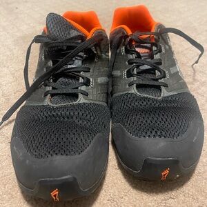 Inov-8 Black and Orange Mesh Athletic Shoes